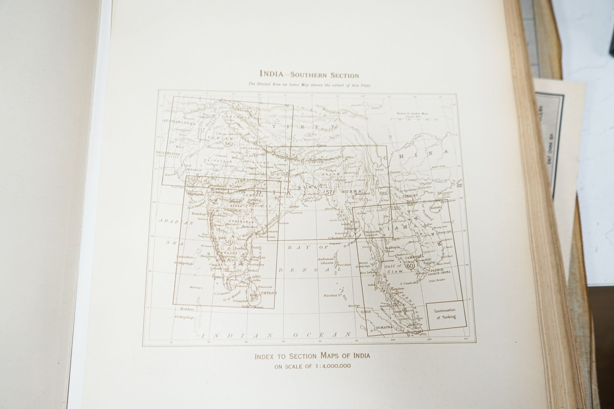 The Times bound atlas, 1921, half calf